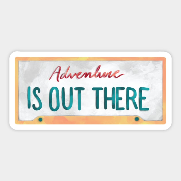 Adventure is Out There License Plate Outdoor Sticker by KenzieDesignCo